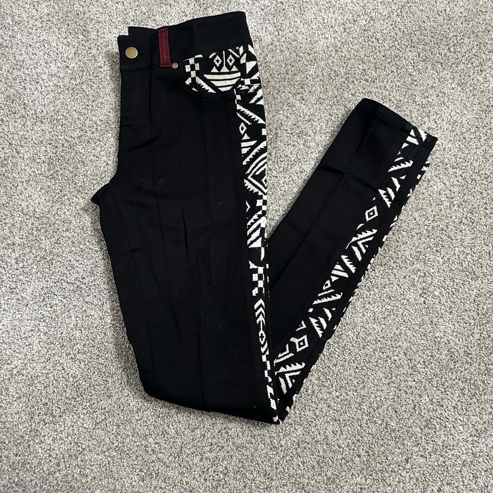 Chaser Tribal Pattern Black Pants